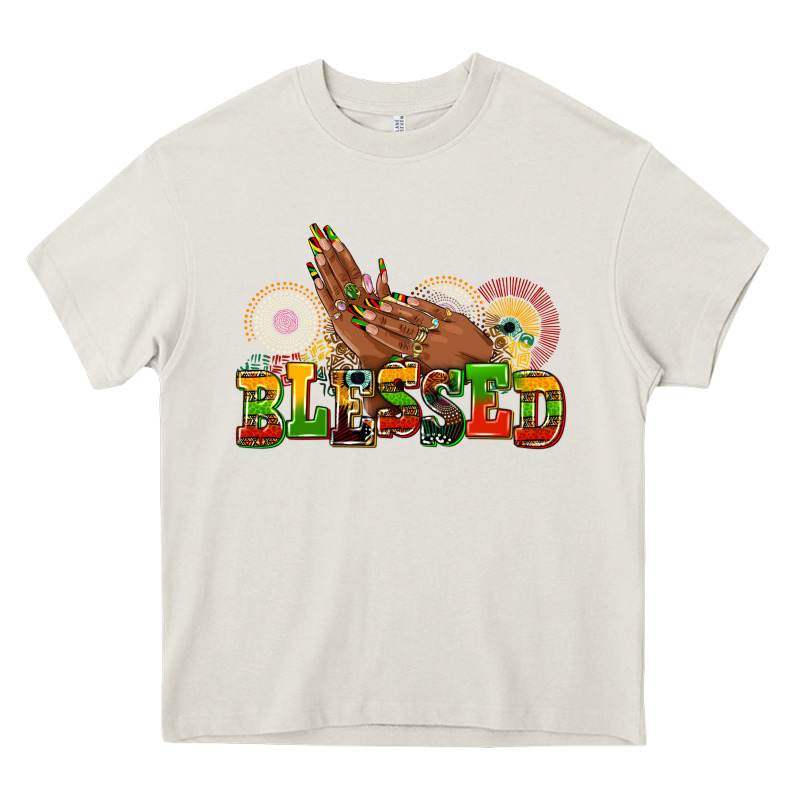 Blessed Afro Woman Hands Heavy Core Tee by AdoDesignShop | Teevron