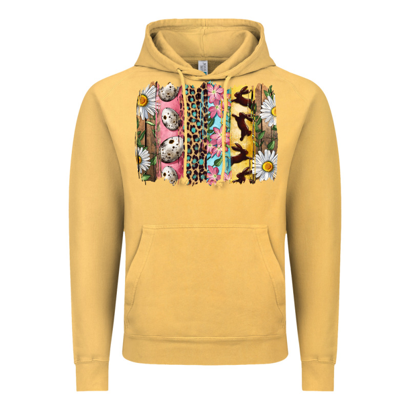 Easter Brushstroke With Quail Eggs Daisy And Bunny Vintage Hoodie by RanaPortraitStore | Teevron