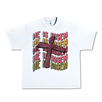 White he is risen Urban Heavy Tee - MaliasSmallBusiness