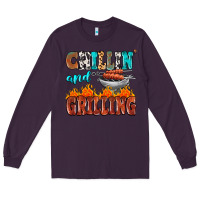 Plum chillin and grilling Long Sleeve Tee - MaliasSmallBusiness
