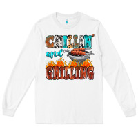 White chillin and grilling Long Sleeve Tee - MaliasSmallBusiness