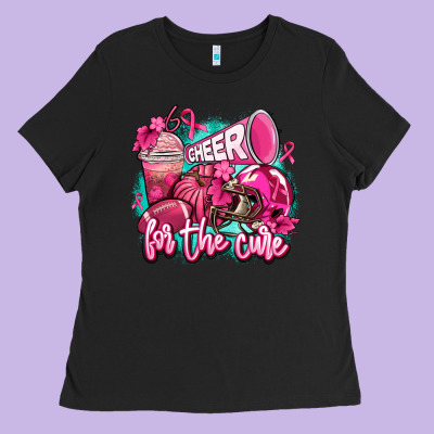 Cheer For The Cure Ladies Tee Designed By Adodesignshop