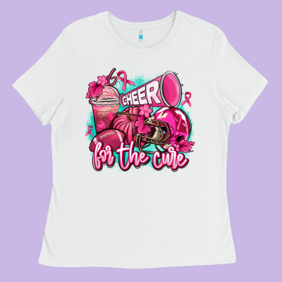 Cheer For The Cure Ladies Tee Designed By Adodesignshop