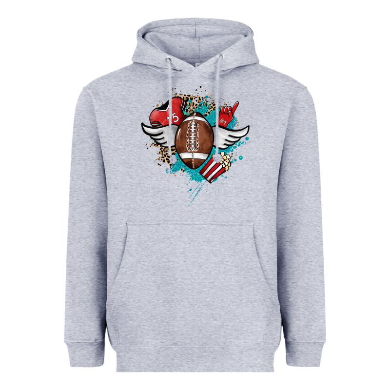 Football Ball Leopard Glitter Heavyweight Hoodie by HowdyJamesFarm | Teevron