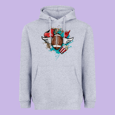 Football Ball Leopard Glitter Heavyweight Hoodie Designed By Howdyjamesfarm
