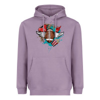 Lavender Football ball leopard glitter Heavyweight Hoodie - HowdyJamesFarm