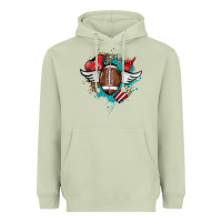 Matcha Football ball leopard glitter Heavyweight Hoodie - HowdyJamesFarm