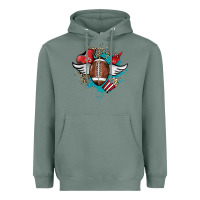 Sage Football ball leopard glitter Heavyweight Hoodie - HowdyJamesFarm