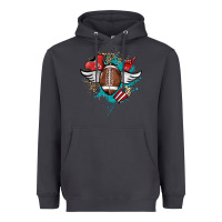 Smoke Football ball leopard glitter Heavyweight Hoodie - HowdyJamesFarm