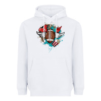 White Football ball leopard glitter Heavyweight Hoodie - HowdyJamesFarm