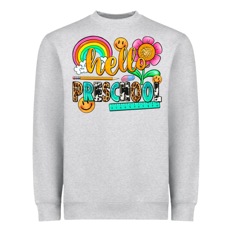 Hello Preschool Heavyweight Sweatshirt by NancyCooperArtShop | Teevron