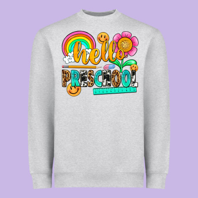 Hello Preschool Heavyweight Sweatshirt Designed By Nancycooperartshop