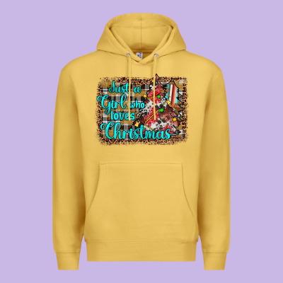 Just A Girl Who Loves Christmas Premium Hoodie Designed By Jahusdesignshop