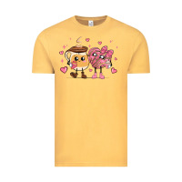 Vintage Mustard valentines  day conchas and cafecito Vintage Tee - MaliasSmallBusiness