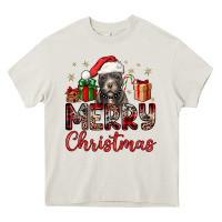 Cream merry christmas pitbull Heavy Core Tee - JahusDesignShop