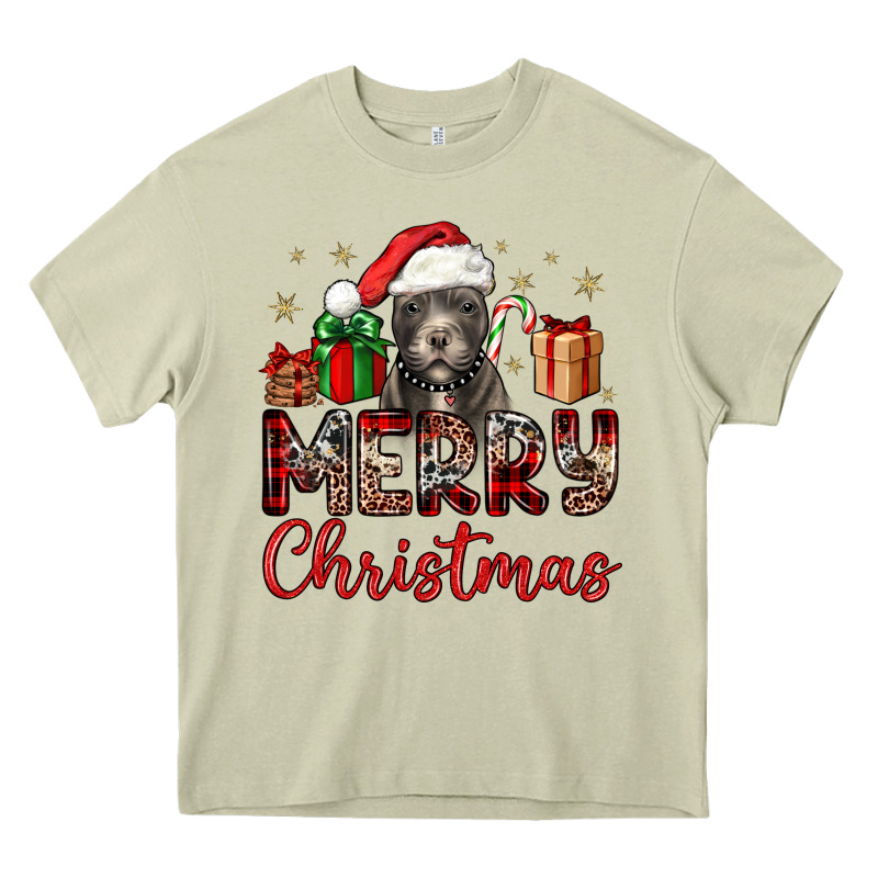 Merry Christmas Pitbull Heavy Core Tee by JahusDesignShop | Teevron