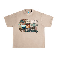 French Oak half coffee half bookworm Urban Heavy Tee - MaliasSmallBusiness