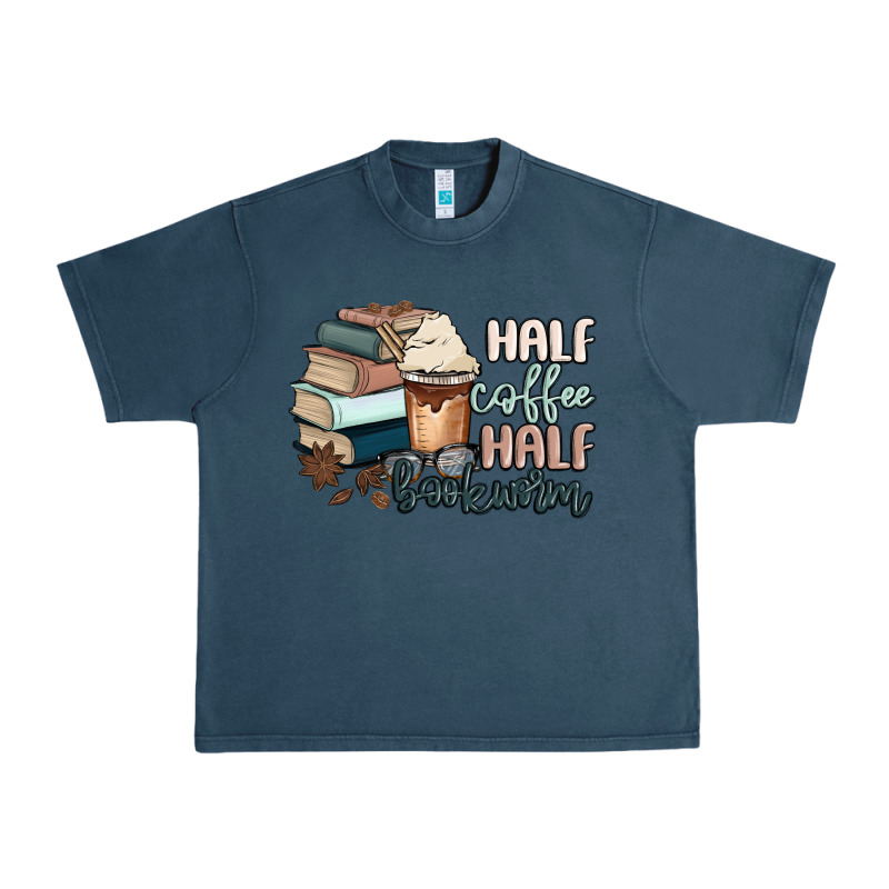 Half Coffee Half Bookworm Urban Heavy Tee by MaliasSmallBusiness | Teevron