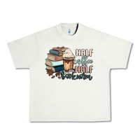 Pistachio half coffee half bookworm Urban Heavy Tee - MaliasSmallBusiness