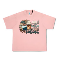 Salmon half coffee half bookworm Urban Heavy Tee - MaliasSmallBusiness