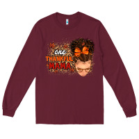 Burgundy one thankful mama Long Sleeve Tee - MaliasSmallBusiness