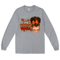 Heather Grey one thankful mama Long Sleeve Tee - MaliasSmallBusiness