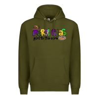 Army Green mardi gras girl to the core Premium Hoodie - CowGirlArtShop
