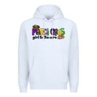 White mardi gras girl to the core Premium Hoodie - CowGirlArtShop