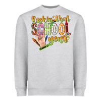 Heather Grey rockin that school year Heavyweight Sweatshirt - NancyCooperArtShop