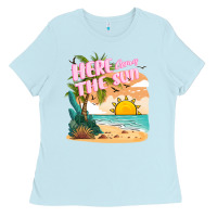 Baby Blue here comes the sun Ladies Tee - JahusDesignShop
