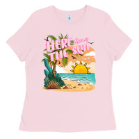 Bubblegum Pink here comes the sun Ladies Tee - JahusDesignShop