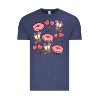 Vintage Denim valentines day doodles Vintage Tee - MaliasSmallBusiness