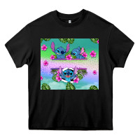 Black custom name stitch Heavy Core Tee - AdoDesignShop