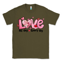 Army Green love all day every day Classic Tee - MaliasSmallBusiness