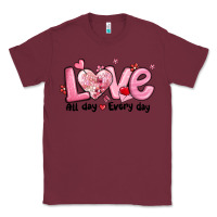 Burgundy love all day every day Classic Tee - MaliasSmallBusiness