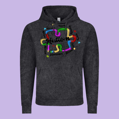 Autism Teacher Pencil Vintage Hoodie Designed By Maliassmallbusiness
