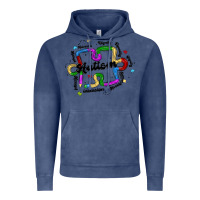 Vintage Denim autism teacher pencil Vintage Hoodie - MaliasSmallBusiness