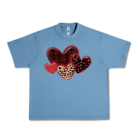 Pebble Blue leopard hearts Urban Heavy Tee - MaliasSmallBusiness