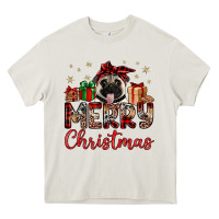Cream merry christmas pug Heavy Core Tee - JahusDesignShop