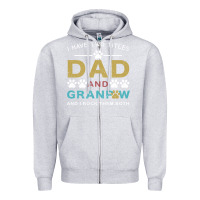 Heather Grey i have two titles dad and grandpa Zipper Hoodie - Bettercallsaul