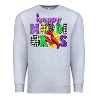 Heather Grey happy mardi gras Premium Sweatshirt - CowGirlArtShop