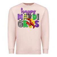 Pale Pink happy mardi gras Premium Sweatshirt - CowGirlArtShop