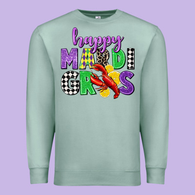 Happy Mardi Gras Premium Sweatshirt Designed By Cowgirlartshop