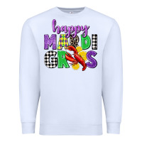 White happy mardi gras Premium Sweatshirt - CowGirlArtShop