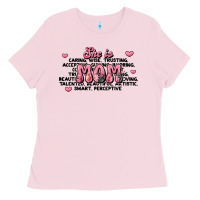 Bubblegum Pink she is mom compliment words Ladies Tee - JahusDesignShop