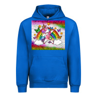 Cobalt LGBTQ Dabbbing Unicorn And Rainbow Tumbler Urban Hoodie - BundleAndBundleShop