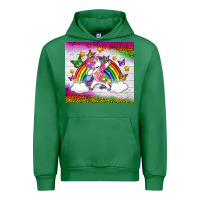 Emerald LGBTQ Dabbbing Unicorn And Rainbow Tumbler Urban Hoodie - BundleAndBundleShop