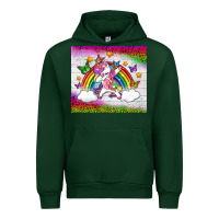 Forest Green LGBTQ Dabbbing Unicorn And Rainbow Tumbler Urban Hoodie - BundleAndBundleShop