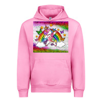 Fuchsia Pink LGBTQ Dabbbing Unicorn And Rainbow Tumbler Urban Hoodie - BundleAndBundleShop