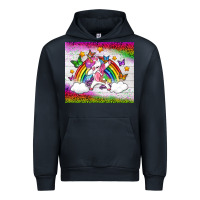 Navy LGBTQ Dabbbing Unicorn And Rainbow Tumbler Urban Hoodie - BundleAndBundleShop